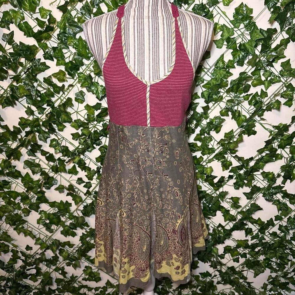 Free people paisley print fairy striped dress